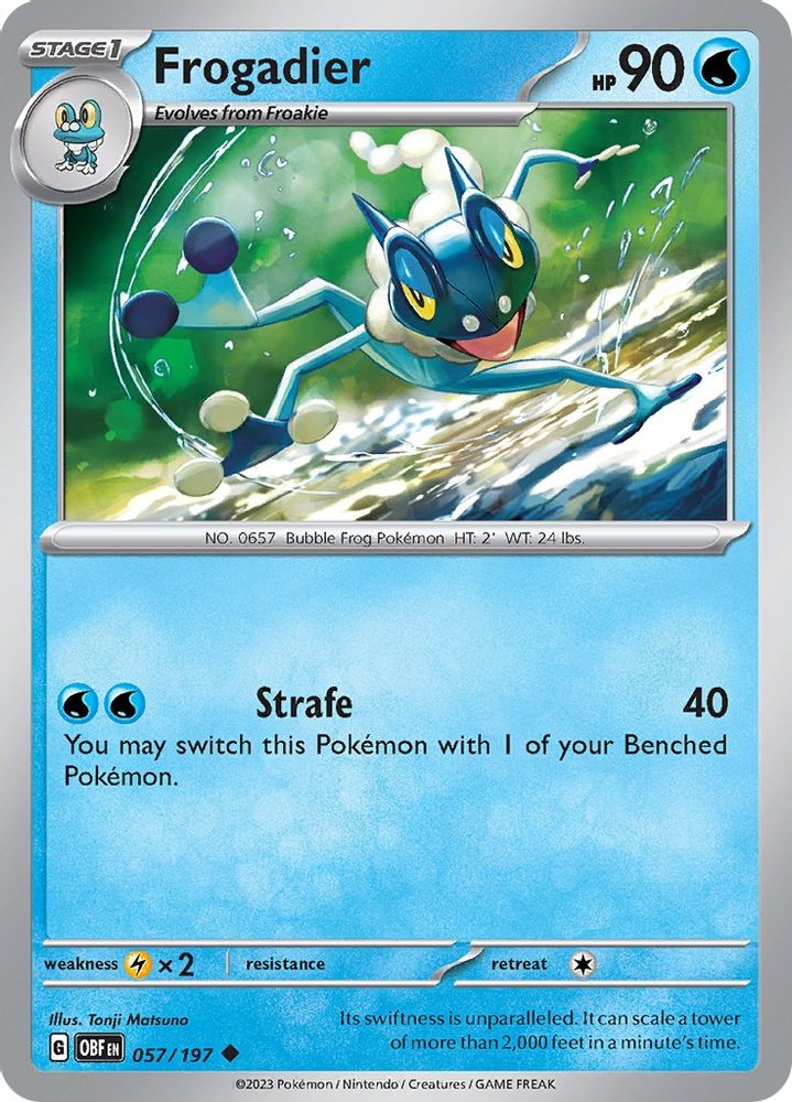 Frogadier 057 - Reverse Holofoil SV03 Obsidian Flames - Uncommon