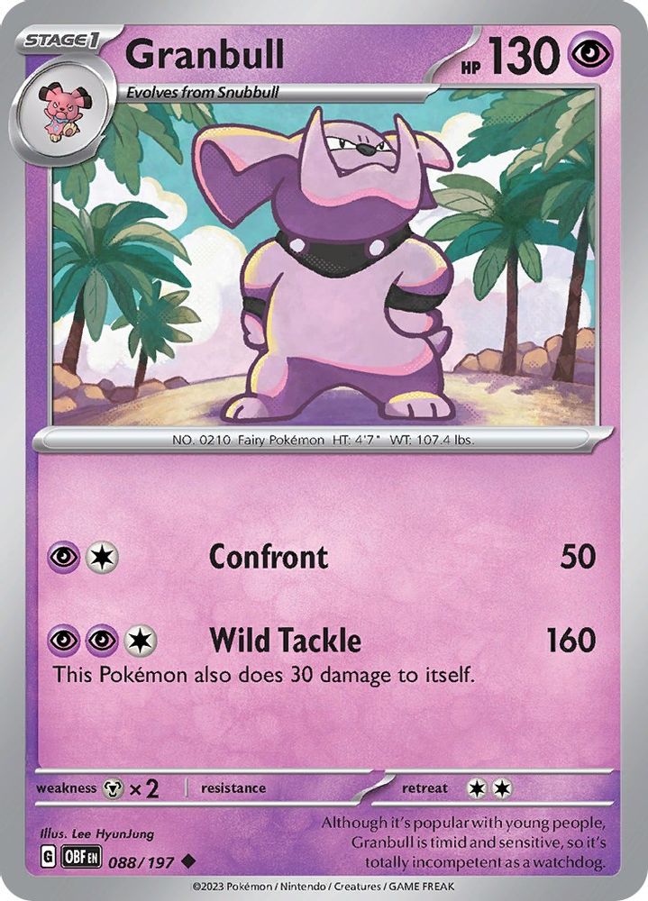Granbull 088 SV03 Obsidian Flames - Uncommon