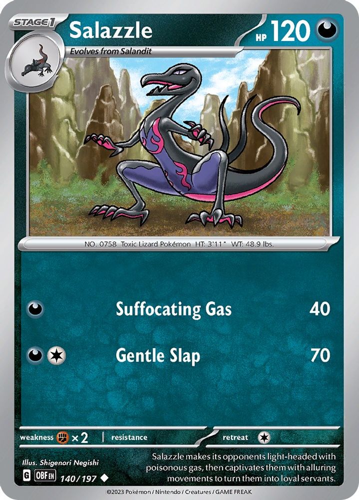 Salazzle 140 - Reverse Holofoil SV03 Obsidian Flames - Uncommon
