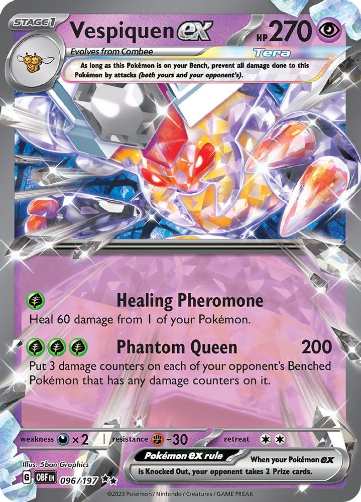 Vespiquen ex 096 - Holofoil SV03 Obsidian Flames - Double Rare