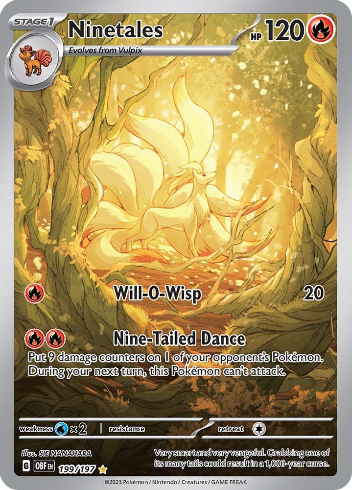 Ninetales 199/197 - Holofoil SV03 Obsidian Flames - Illustration Rare