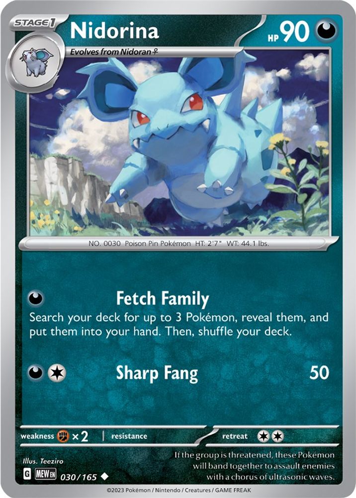 Nidorina 030 - Reverse Holofoil SV Scarlet & Violet 151 - Uncommon