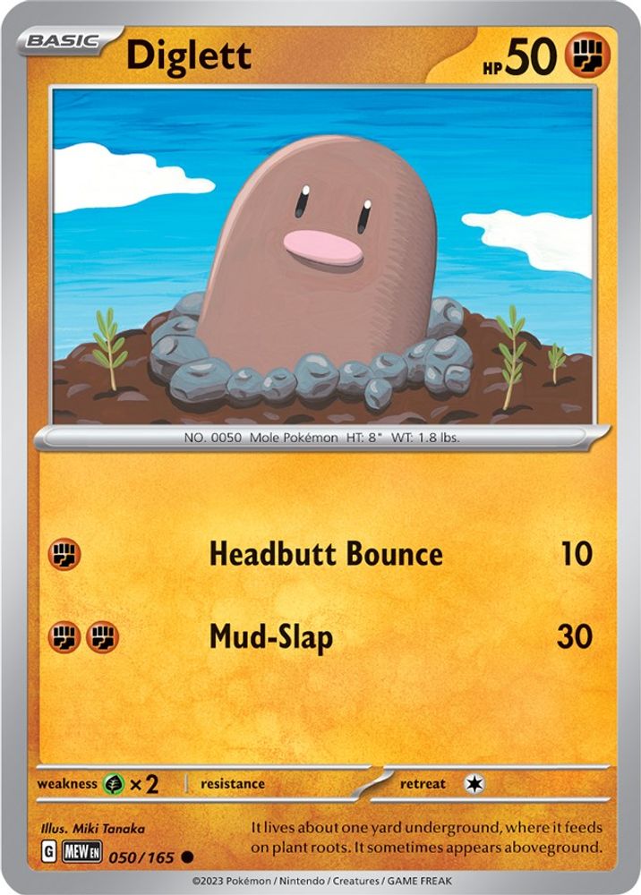 Diglett 050 - Reverse Holofoil SV Scarlet & Violet 151 - Common