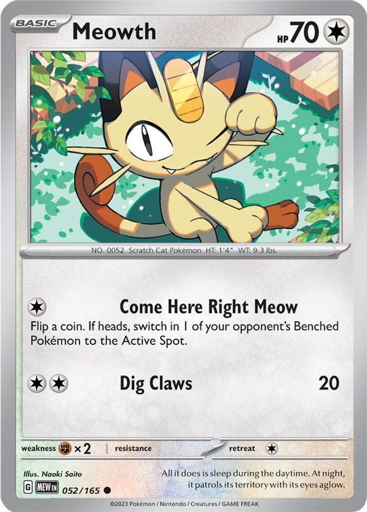 Meowth 052 SV Scarlet & Violet 151 - Common