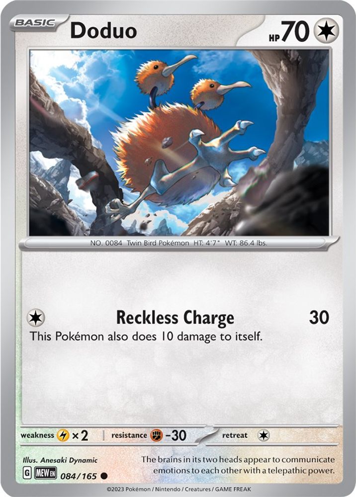 Doduo 084 - Reverse Holofoil SV Scarlet & Violet 151 - Common
