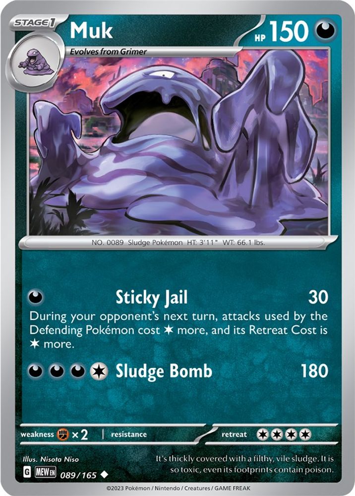 Muk 089 - Reverse Holofoil SV Scarlet & Violet 151 - Uncommon