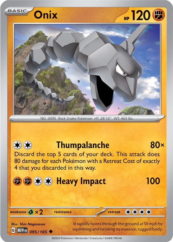Onix 095 - Reverse Holofoil SV Scarlet & Violet 151 - Uncommon