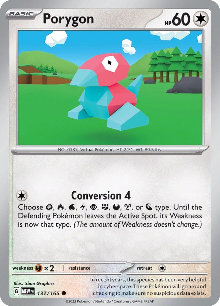 Porygon 137 - Reverse Holofoil SV Scarlet & Violet 151 - Common