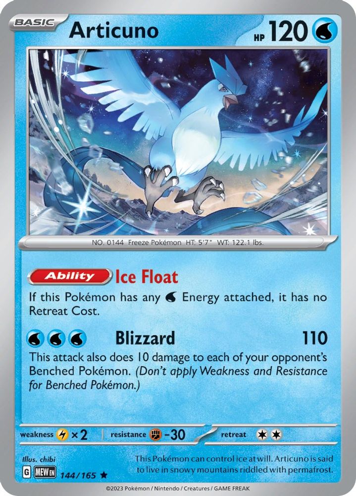 Articuno 144 - Holofoil SV Scarlet & Violet 151 - Rare