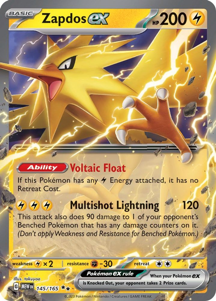 Zapdos ex 145/165 - Holofoil SV Scarlet & Violet 151 - Double Rare