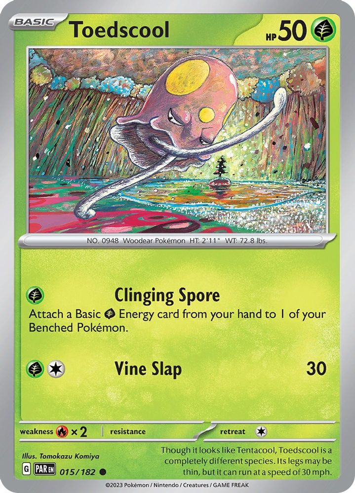 Toedscool 015/182 - Reverse Holofoil SV04 Paradox Rift - Common