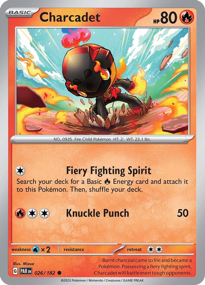 Charcadet 026/182 - Reverse Holofoil SV04 Paradox Rift - Common
