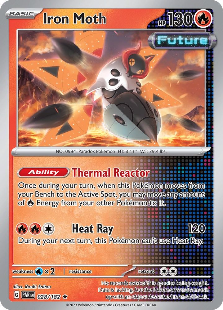 Iron Moth 028/182 - Holofoil SV04 Paradox Rift - Rare