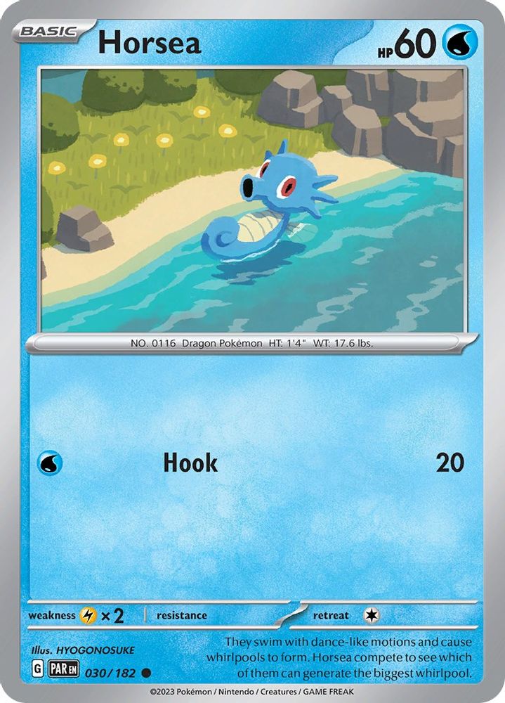Horsea 030 - Reverse Holofoil SV04 Paradox Rift - Common