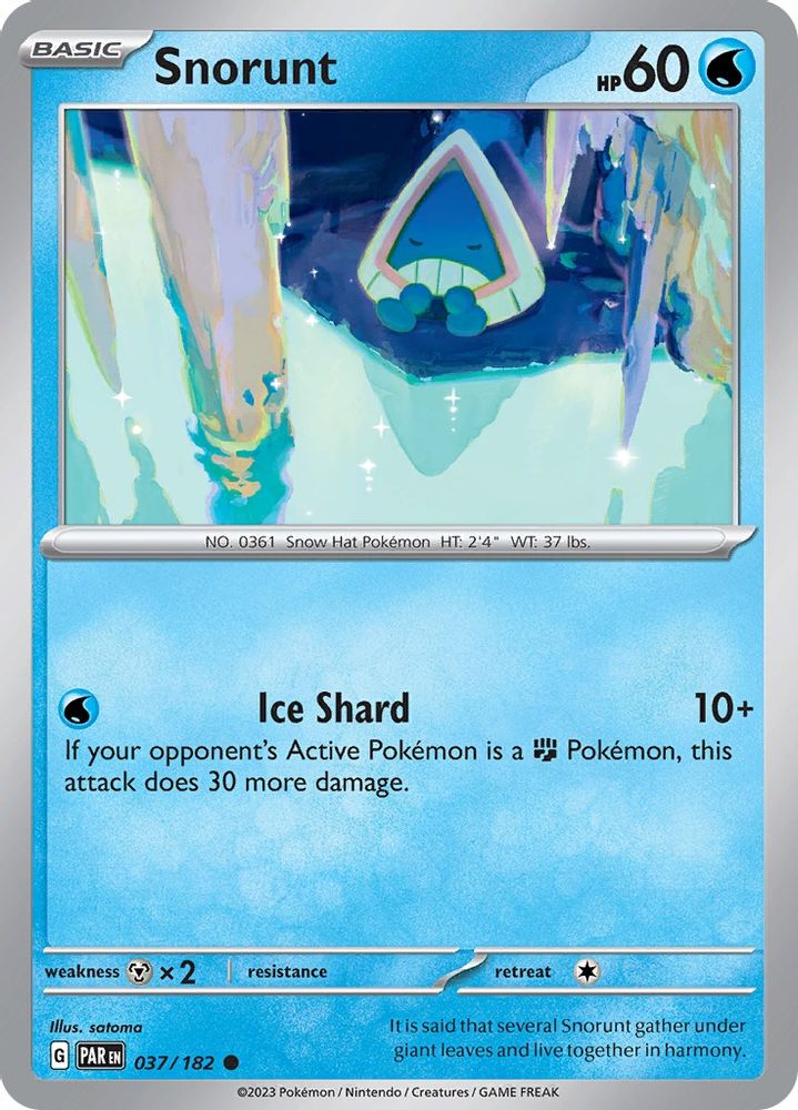 Snorunt 037/182 - Reverse Holofoil SV04 Paradox Rift - Common