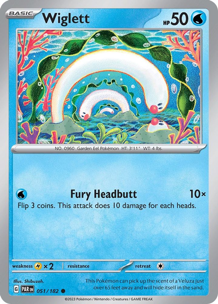 Wiglett 051/182 - Reverse Holofoil SV04 Paradox Rift - Common