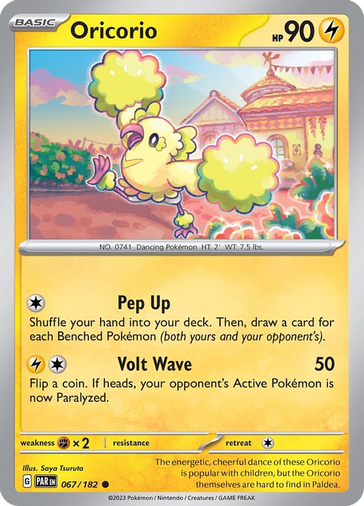 Oricorio 067 - Reverse Holofoil SV04 Paradox Rift - Common