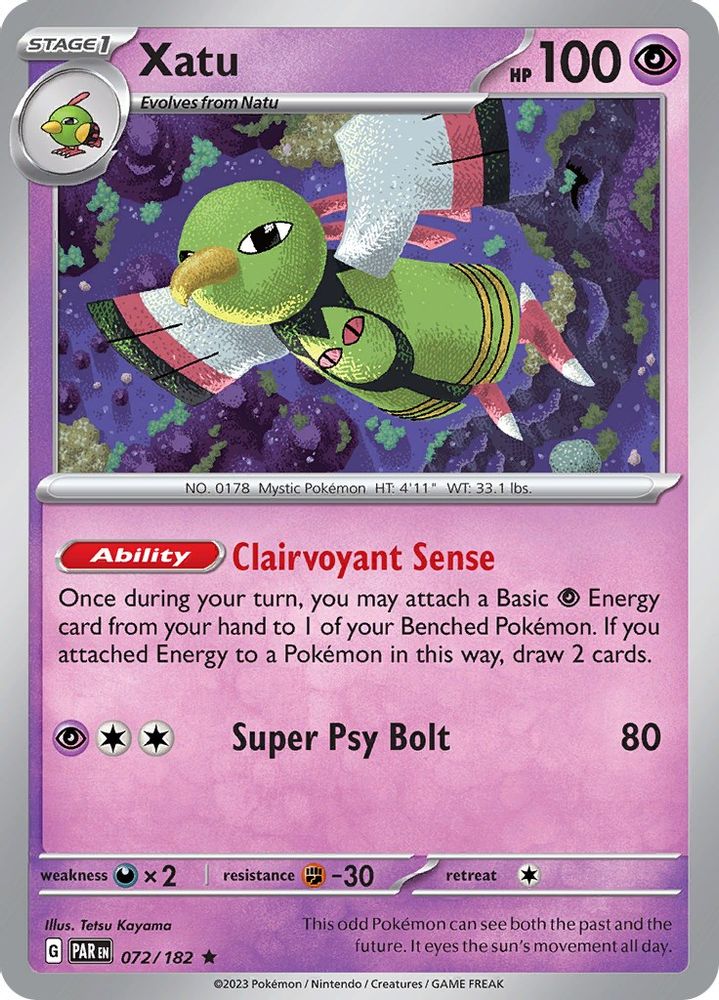 Xatu 072 - Holofoil SV04 Paradox Rift - Rare