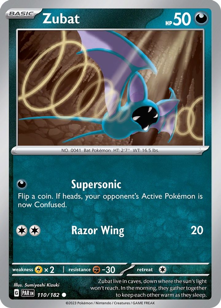 Zubat 110 - Reverse Holofoil SV04 Paradox Rift - Common
