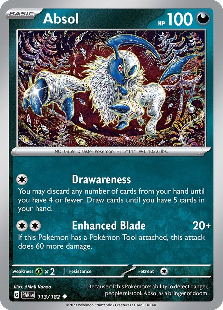 Absol 113 - Reverse Holofoil SV04 Paradox Rift - Uncommon