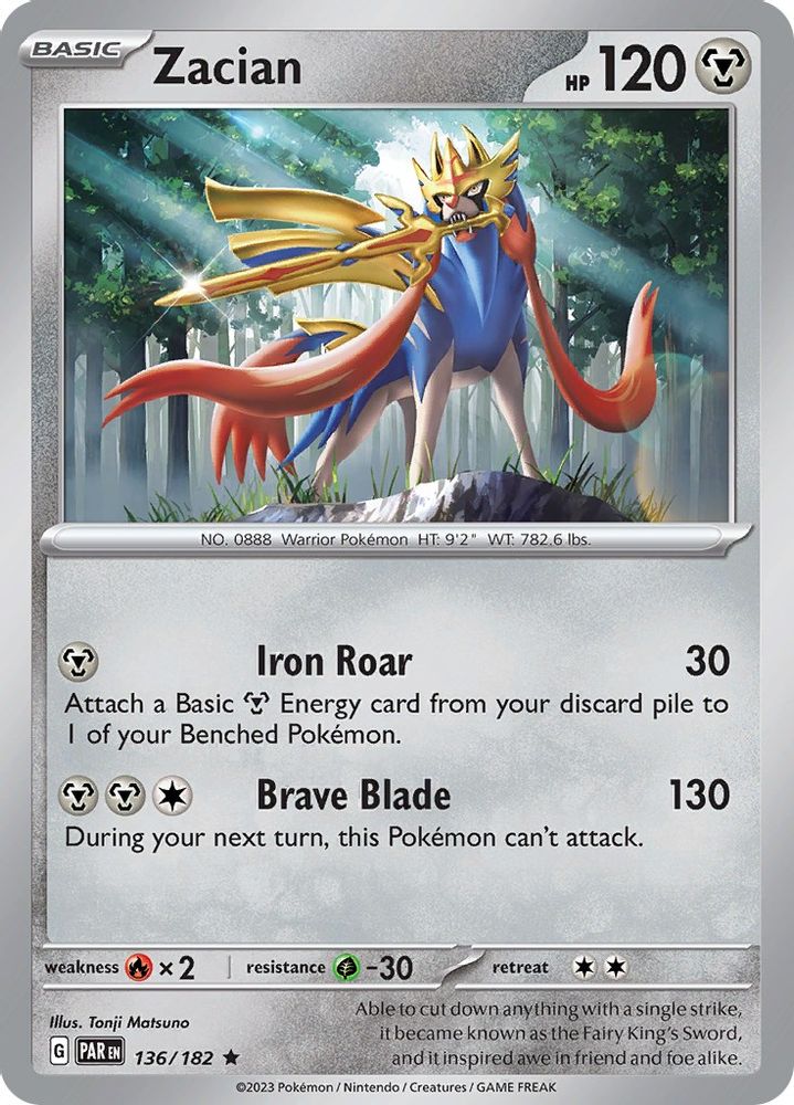 Zacian 136 - Holofoil SV04 Paradox Rift - Rare