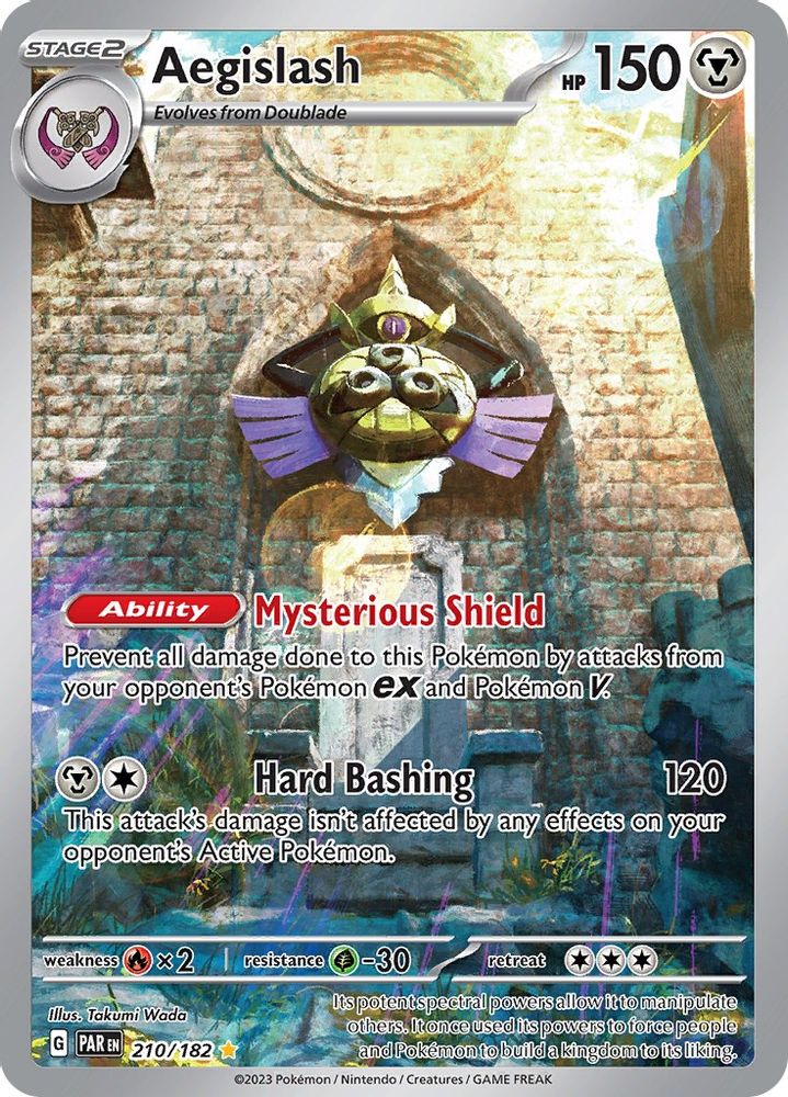 Aegislash 210/182 - Holofoil SV04 Paradox Rift - Illustration Rare