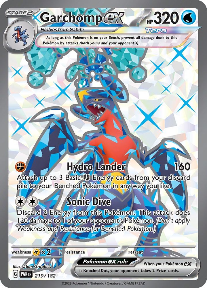 Garchomp ex 219/182 - Holofoil SV04 Paradox Rift - Ultra Rare