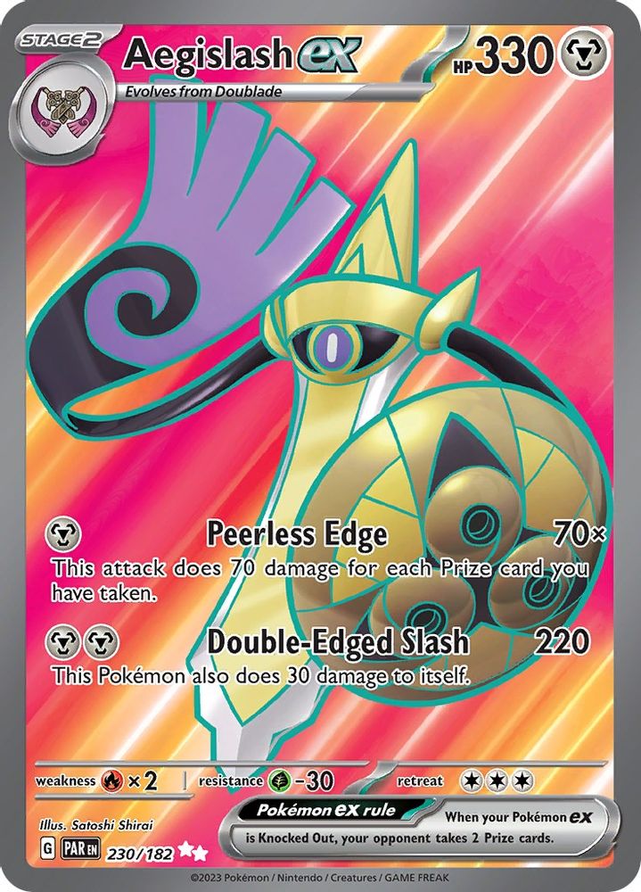 Aegislash ex 230/182 - Holofoil SV04 Paradox Rift - Ultra Rare
