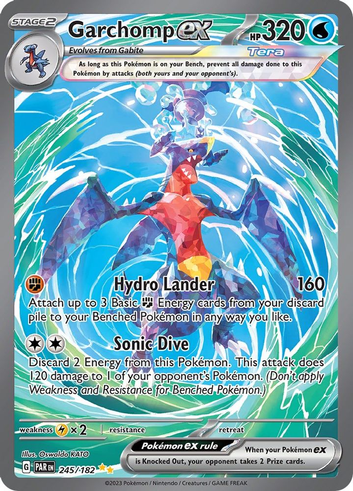 Garchomp ex 245/182 - Holofoil SV04 Paradox Rift - Special Illustration Rare