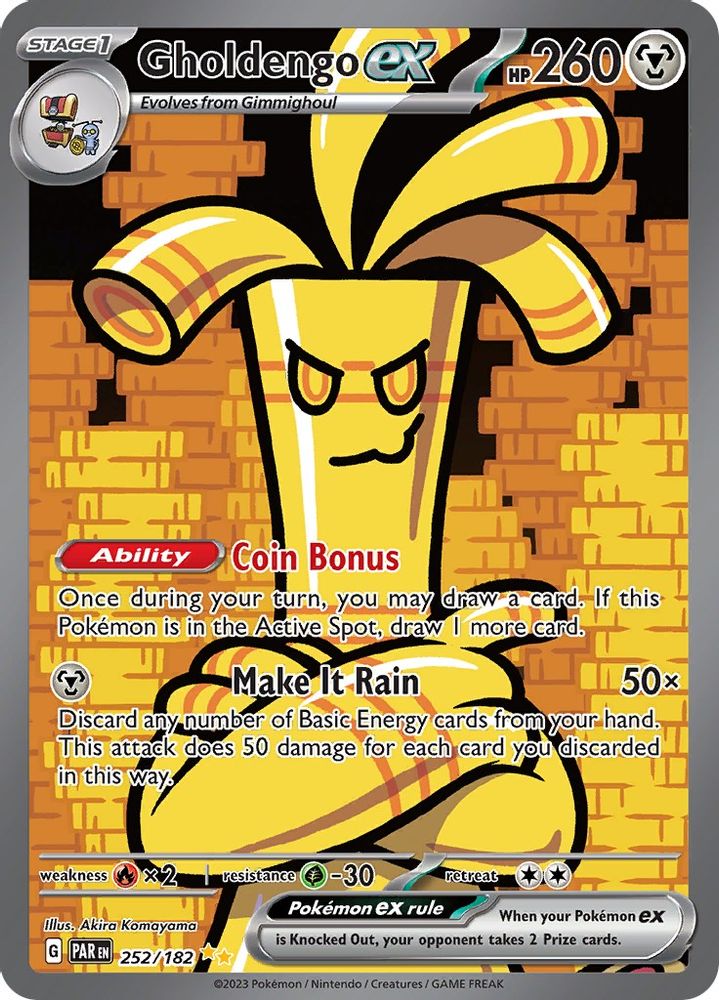 Gholdengo ex 252/182 - Holofoil SV04 Paradox Rift - Special Illustration Rare