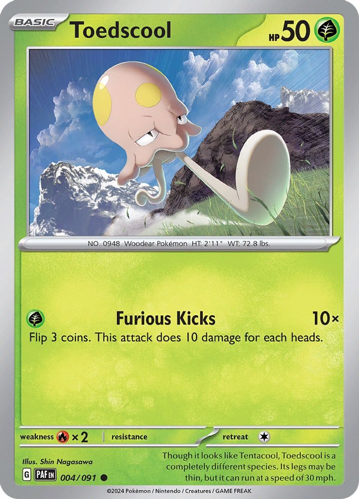 Toedscool 004/091 - Reverse Holofoil SV Paldean Fates - Common