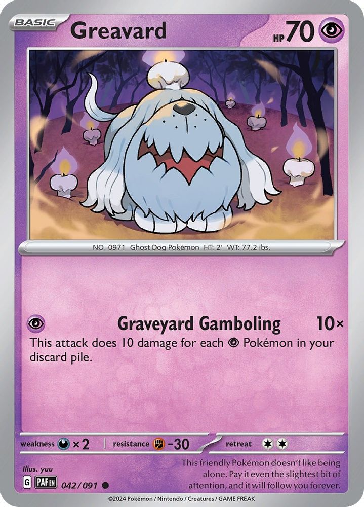 Greavard 042 - Reverse Holofoil SV Paldean Fates - Common
