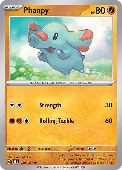 Phanpy 048 - Reverse Holofoil SV Paldean Fates - Common