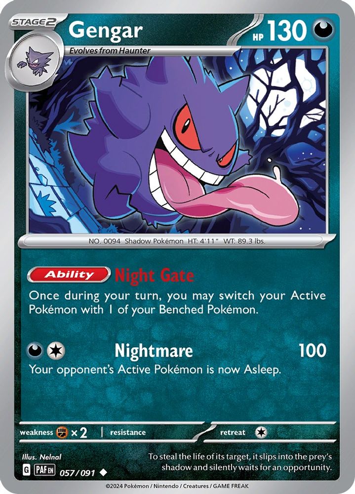 Gengar 057 - Reverse Holofoil SV Paldean Fates - Uncommon