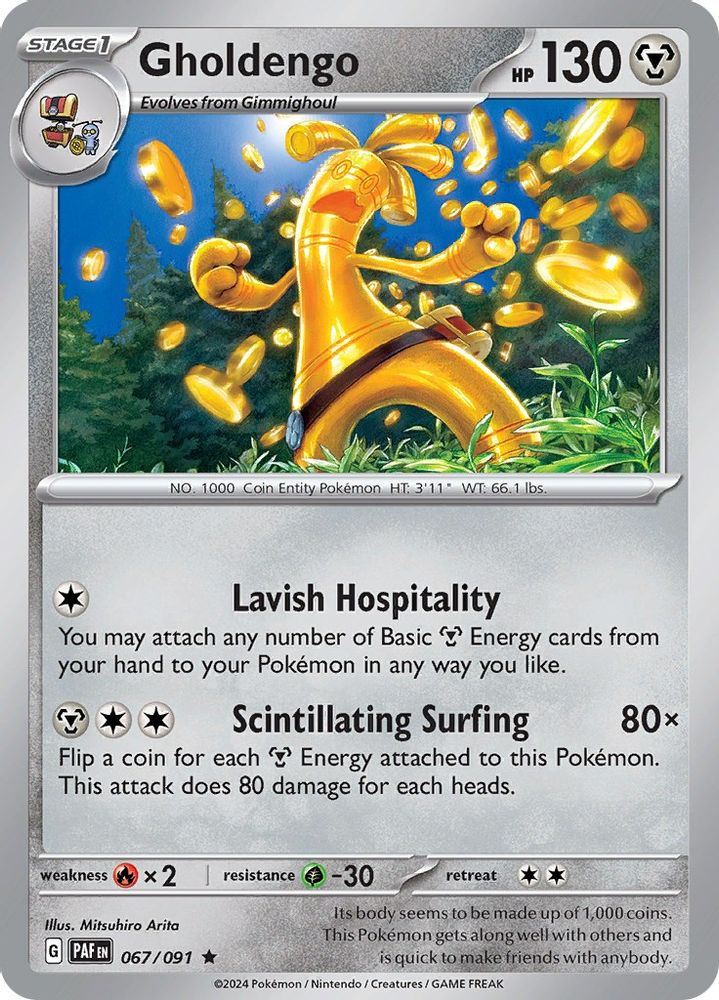 Gholdengo 067 - Reverse Holofoil SV Paldean Fates - Rare