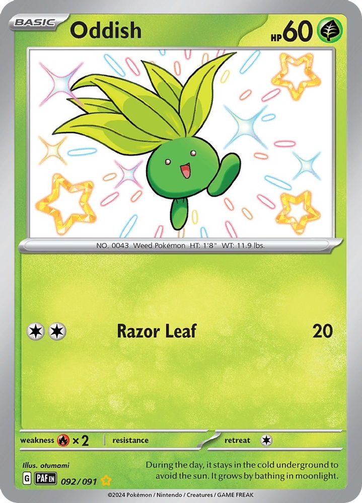 Oddish 092 - Holofoil SV Paldean Fates - Shiny Rare