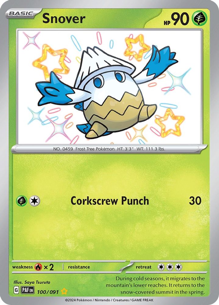 Snover 100 - Holofoil SV Paldean Fates - Shiny Rare
