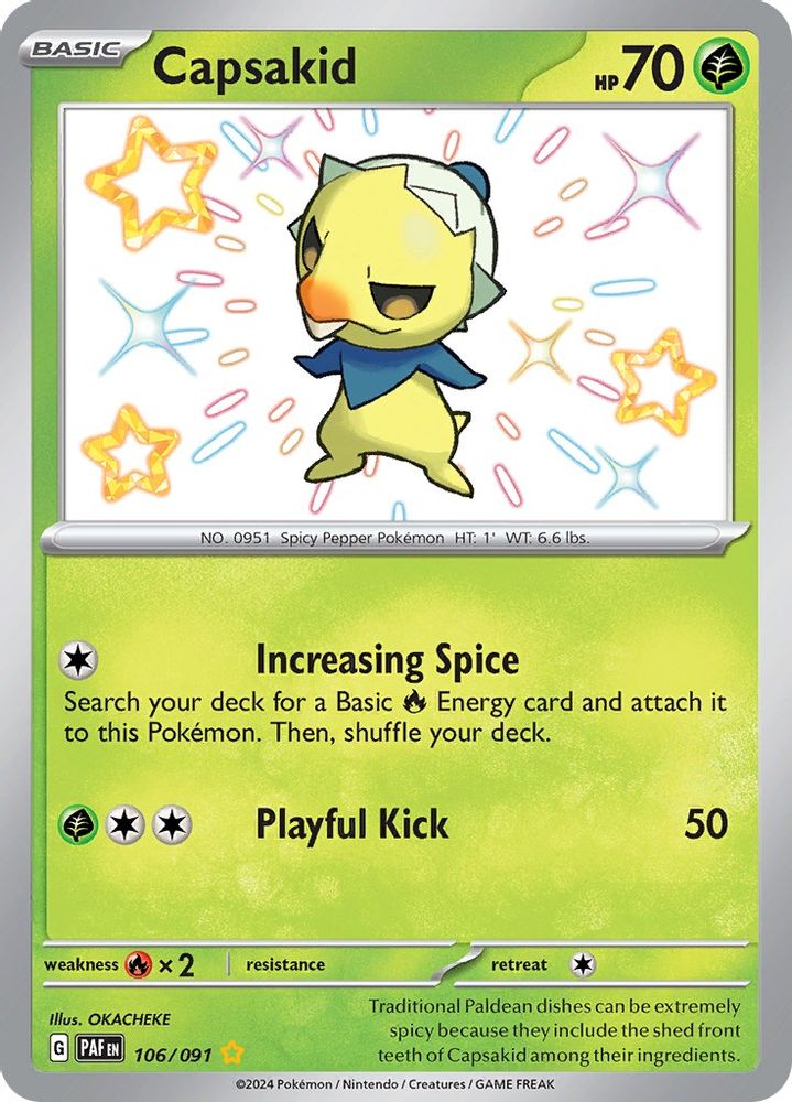 Capsakid 106 - Holofoil SV Paldean Fates - Shiny Rare