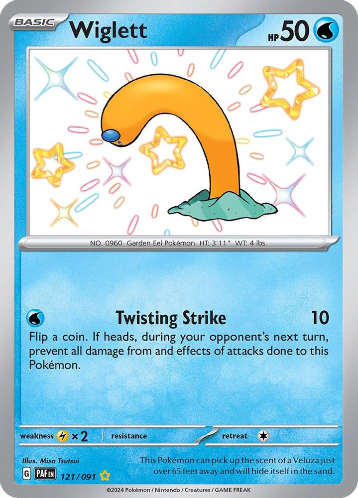 Wiglett 121/091 - Holofoil SV Paldean Fates - Shiny Rare