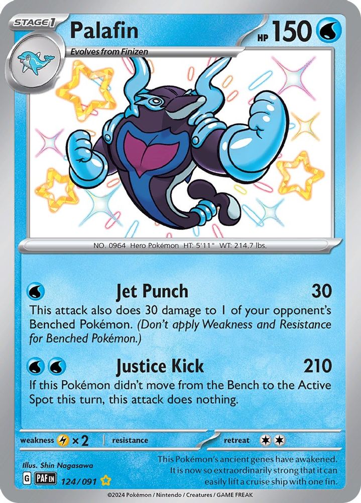 Palafin 124/091 - Holofoil SV Paldean Fates - Shiny Rare
