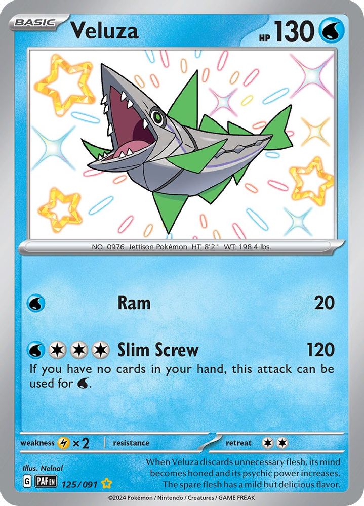 Veluza 125/091 - Holofoil SV Paldean Fates - Shiny Rare