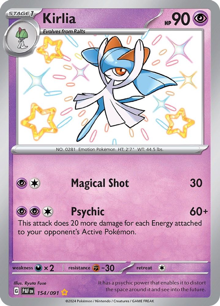 Kirlia 154/091 - Holofoil SV Paldean Fates - Shiny Rare