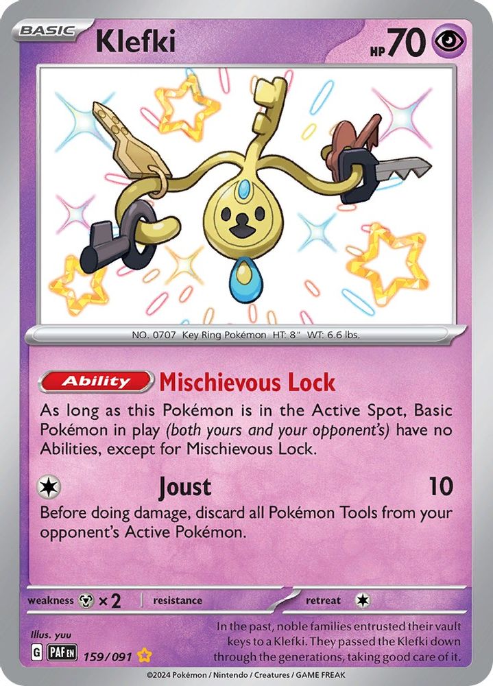 Klefki 159 - Holofoil SV Paldean Fates - Shiny Rare