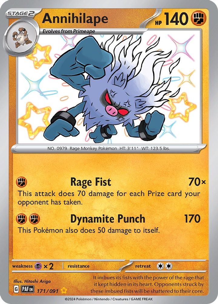Annihilape 171/091 - Holofoil SV Paldean Fates - Shiny Rare