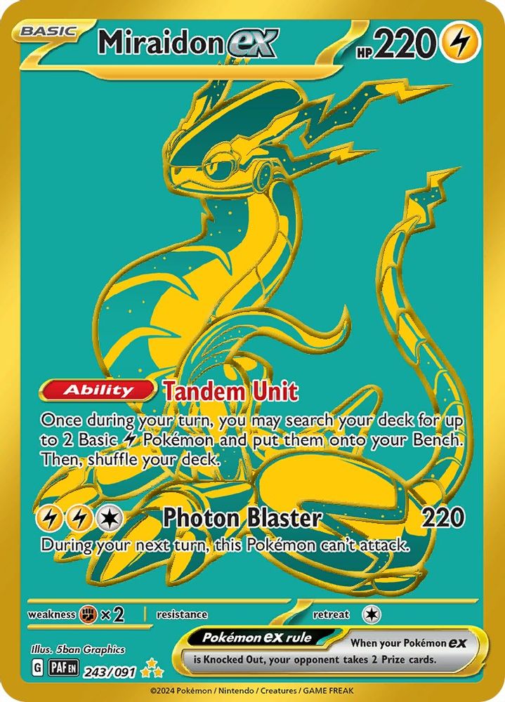 Miraidon ex 243 - Holofoil SV Paldean Fates - Hyper Rare