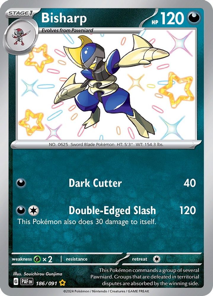 Bisharp 186 - Holofoil SV Paldean Fates - Shiny Rare