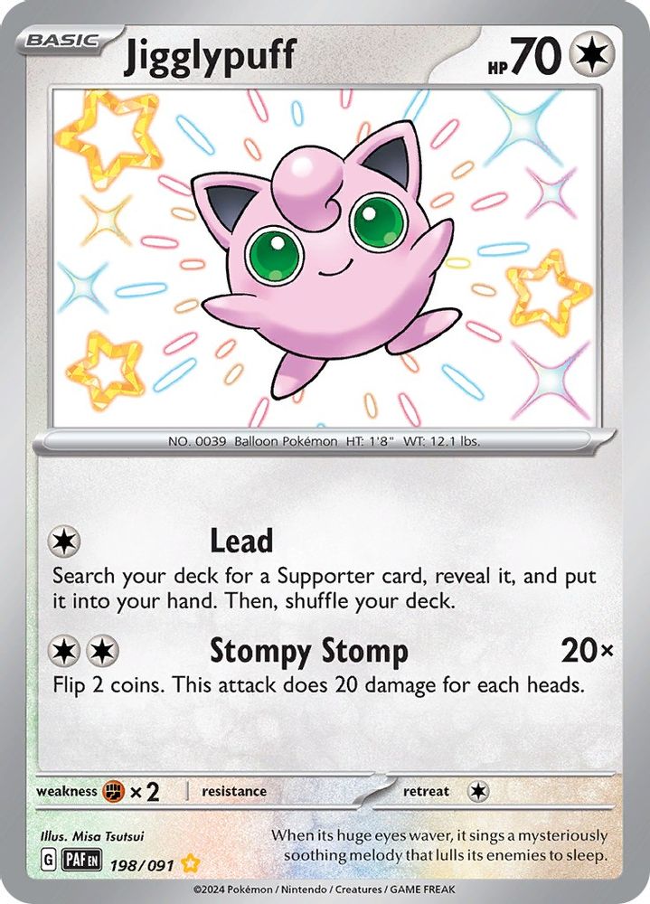 Jigglypuff 198 - Holofoil SV Paldean Fates - Shiny Rare