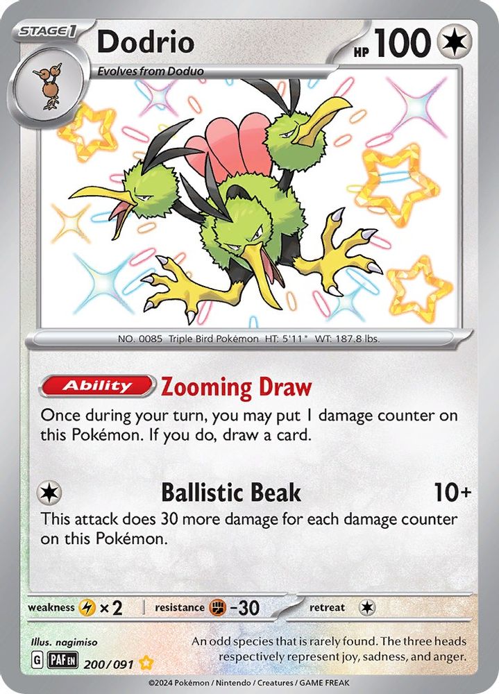 Dodrio 200 - Holofoil SV Paldean Fates - Shiny Rare