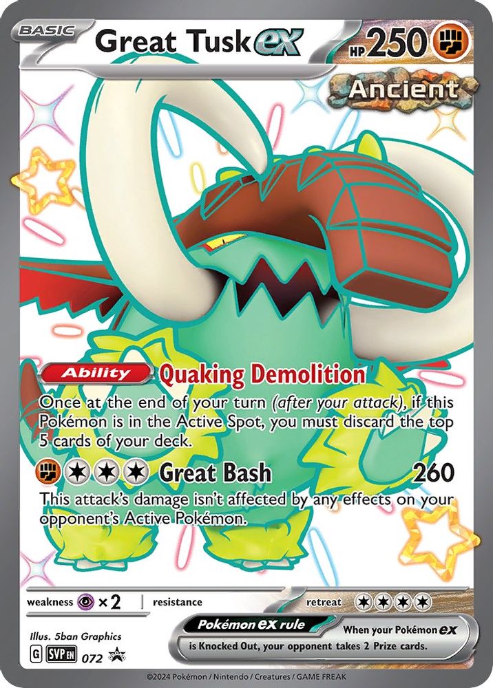 Great Tusk ex 072 - Holofoil SV Scarlet & Violet Promo Cards - Promo