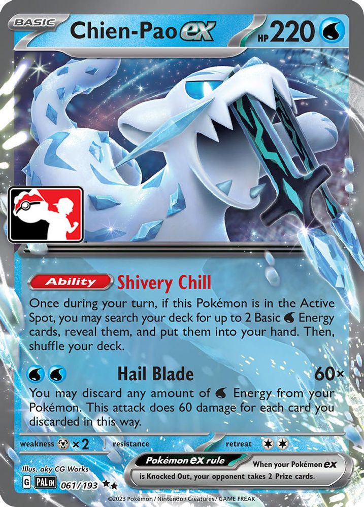 Chien-Pao ex 061/193 - Holofoil Prize Pack Series Cards - Double Rare